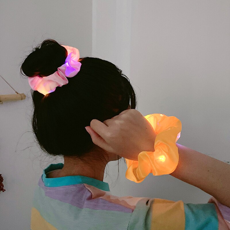 IKAT RAMBUT NYALA SCRUNCHIE LED GELANG LED GELANG NYALA SCRUNCHIE PESTA ACCESSORIES PESTA TOPENG Tahun Baru Halloween Natal Korean Style