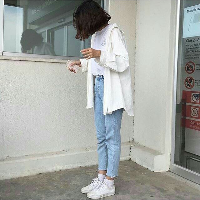 CELANA boyfriend jeans suwir bawah jins rawis bawah highwaist trend masakini korean style