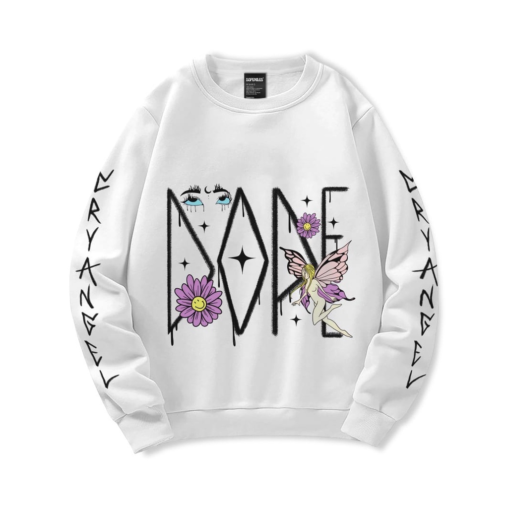 DOPEMILES - Cry Aangels White Crewneck Oversized