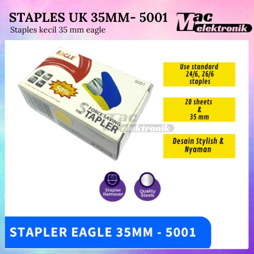 STAPLES KERTAS / JEPRETAN KERTAS EAGLE / STAPLER EAGLE BESAR /STAPLES KECIL 35MM