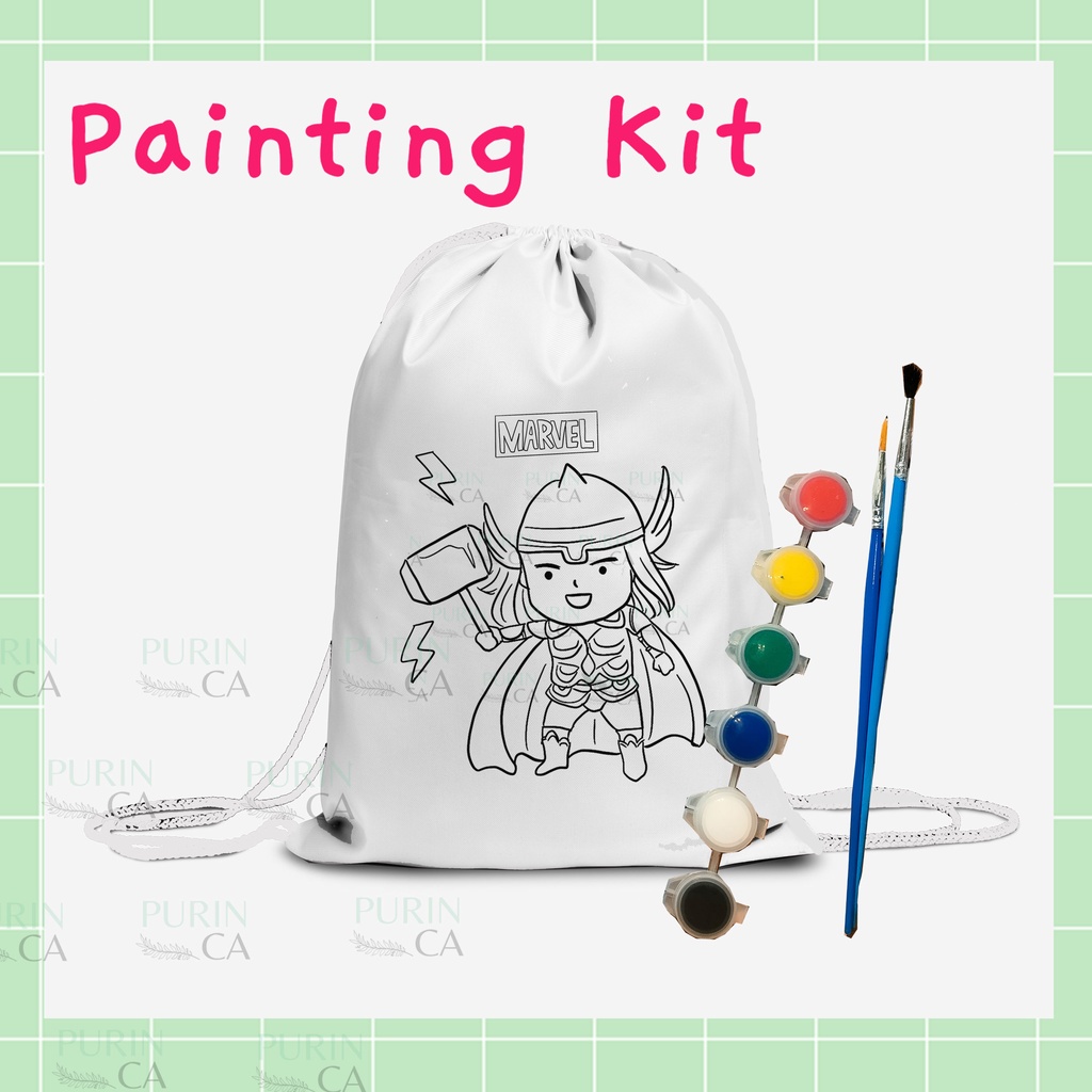 Painting Kit Coloring Kids Bag Motif Disney dan Marvel