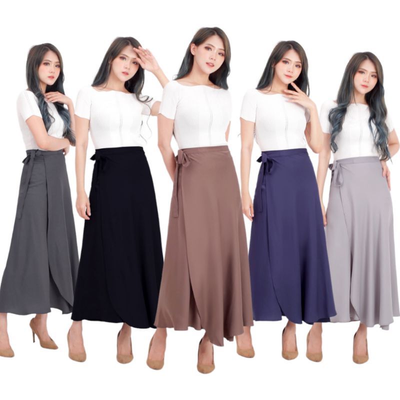 ROK WANITA SKIRT TRAP (BAHAN KATUN SHAKILA)