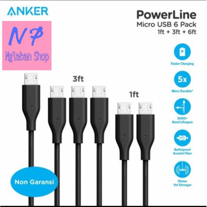 Kabel data/kabel charger microusb Anker Powerline Black BB133
