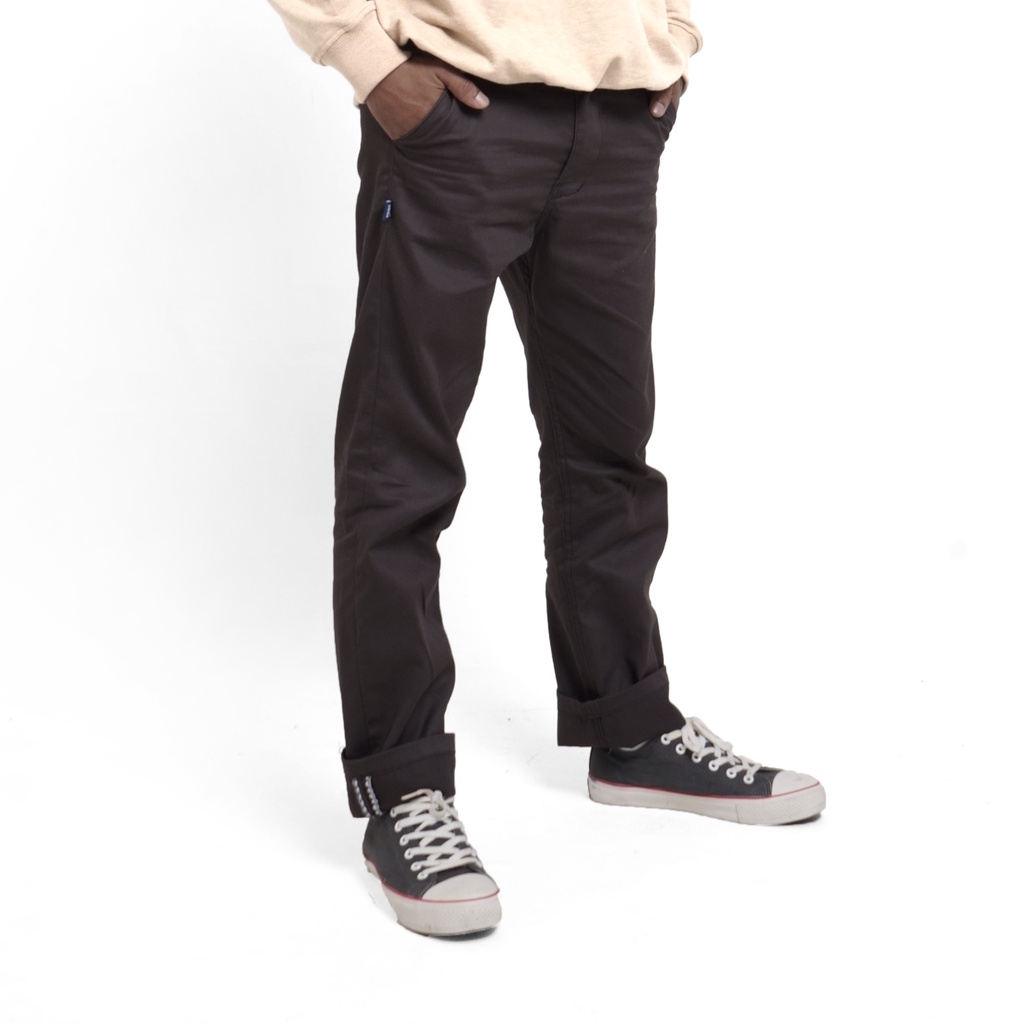 Celana Chino Hitam Panjang Black Charcoal Pride N Joy