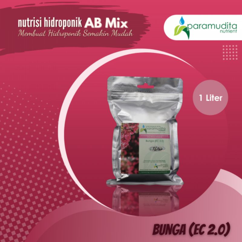 Pupuk Hidroponik AB Mix Paramudita Nutrient 1 Liter BUNGA