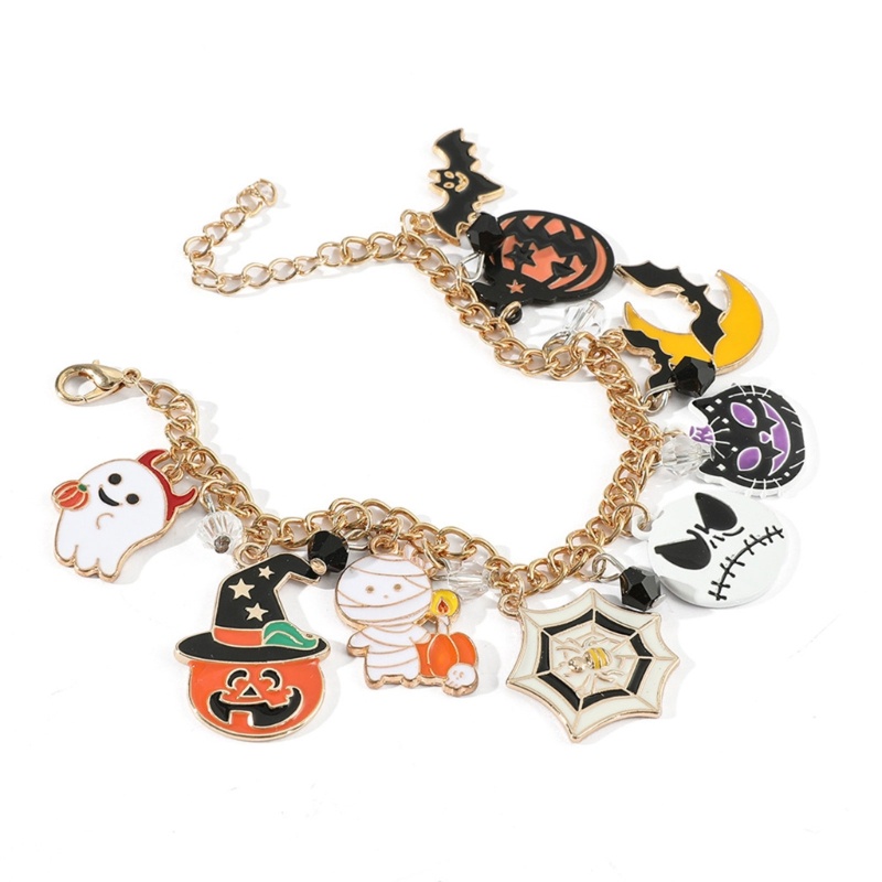 Gelang Adjustable Desain Hantu Labu Halloween Untuk Pria Dan Wanita