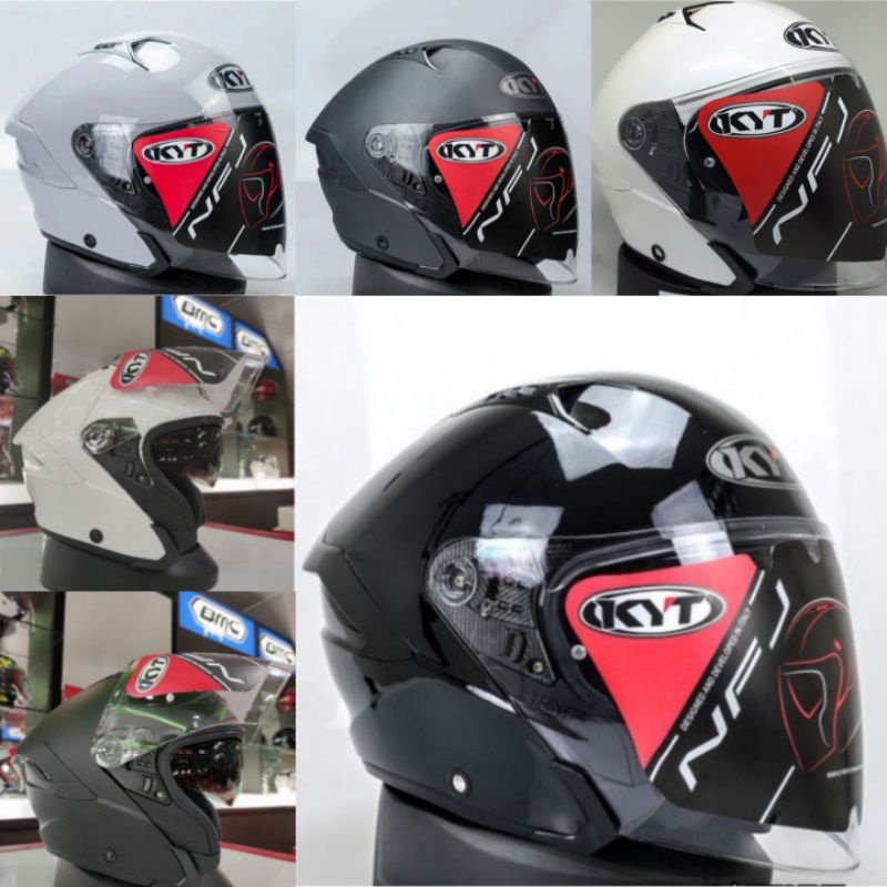 HELM KYT NFJ PUTIH|HITAM DOFF|ASPHALT GREY ORIGINAL