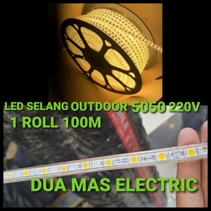 Lampu Selang Led Strip Plafon Pohon 5050 Mata Besar Satu Roll 220 Volt