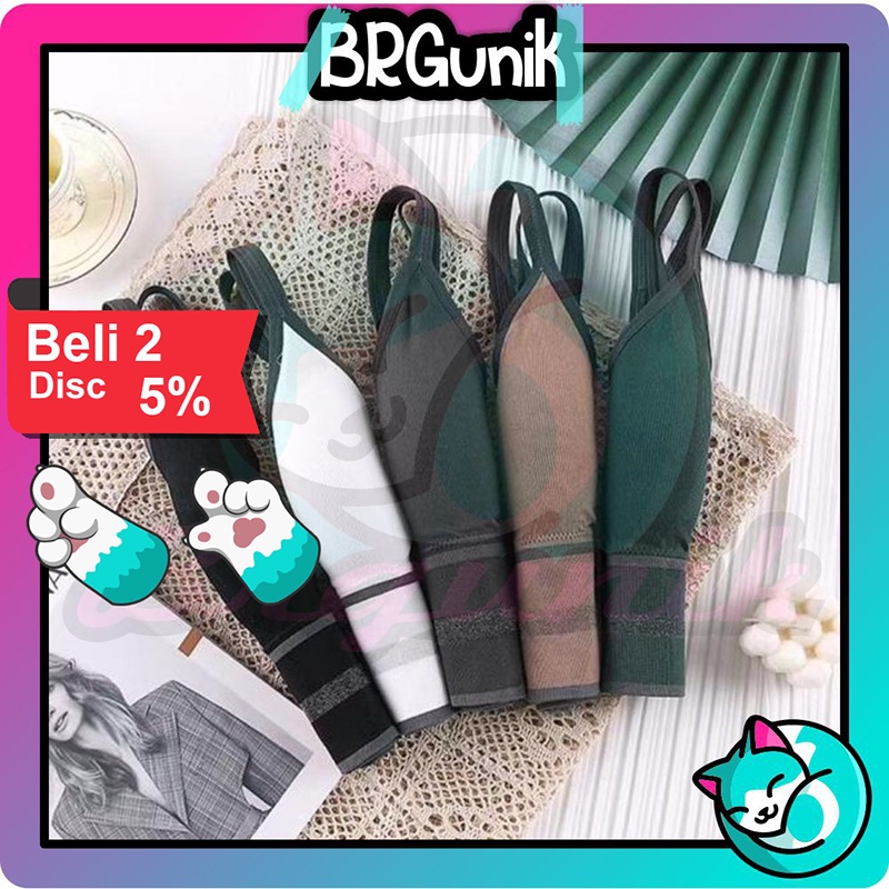BRGUNIK Bra Sport Wanita / Halter Tops / Tank Top / Singlet Tali / Inner / Daleman B048