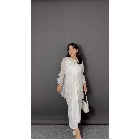 MINE KEBAYA OUTER MODERN ORGANZA (1 SET SUDAH TERMASUK INNER &amp; ROK LILIT)u