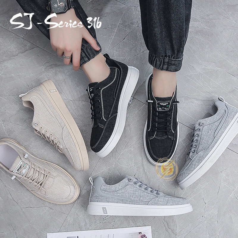 [OOS] Sepatu Sneakers Pria Casual Trendy Tali Elastis Series 4 Kualitas Import Premium -316