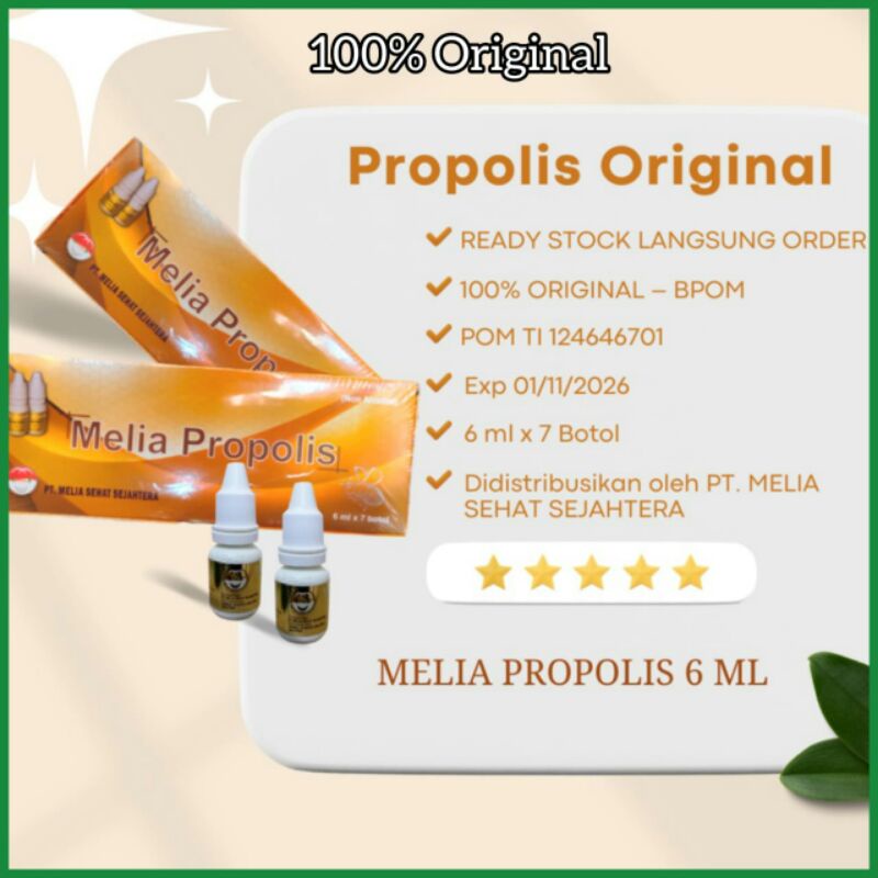 Melia Propolis 6ML Original - Propolis Melia Asli - Melia Propolis Melia Sehat Sejahtera