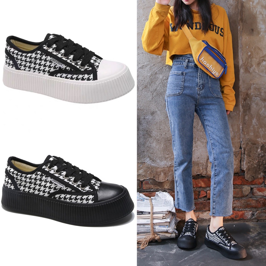 AVANCEID 1833 Sepatu Sneakers Wanita Canvas Kerja Sekolah Hitam Import