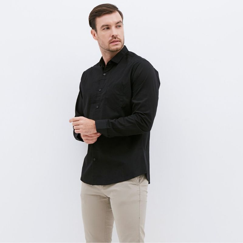 Kemeja polos putih&amp;hitam formal premium quality