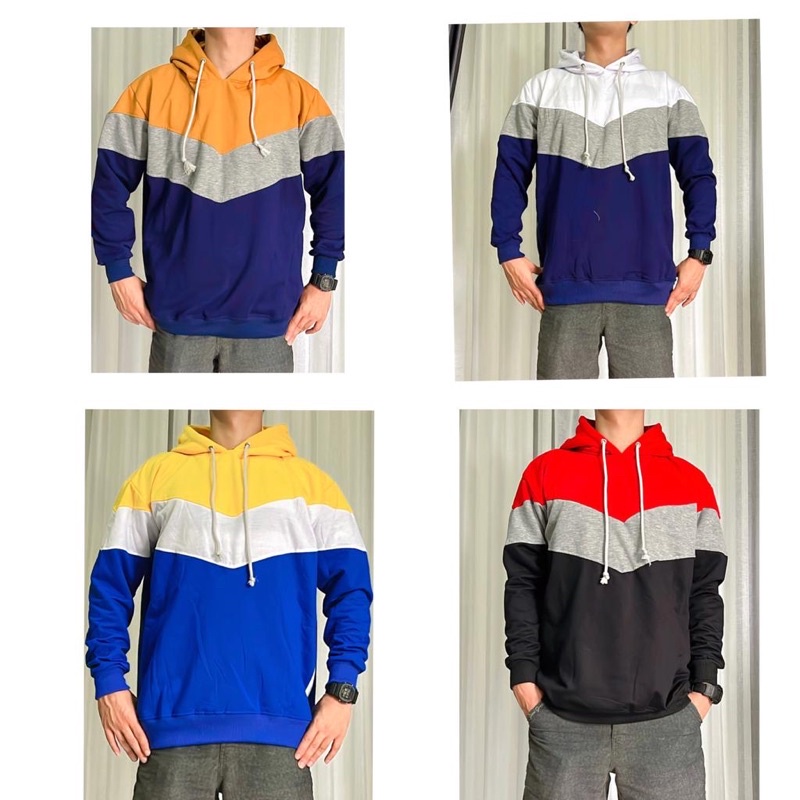 HOODIE SWEATER PRIA - 3TONE HOODIE JUMPER