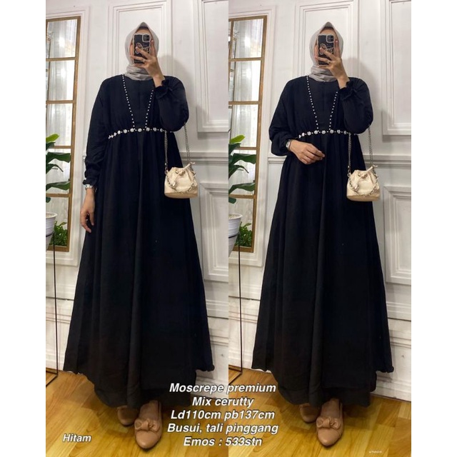 Gamis moscrepe premium mix ceruty / Gamis emos mutiara
