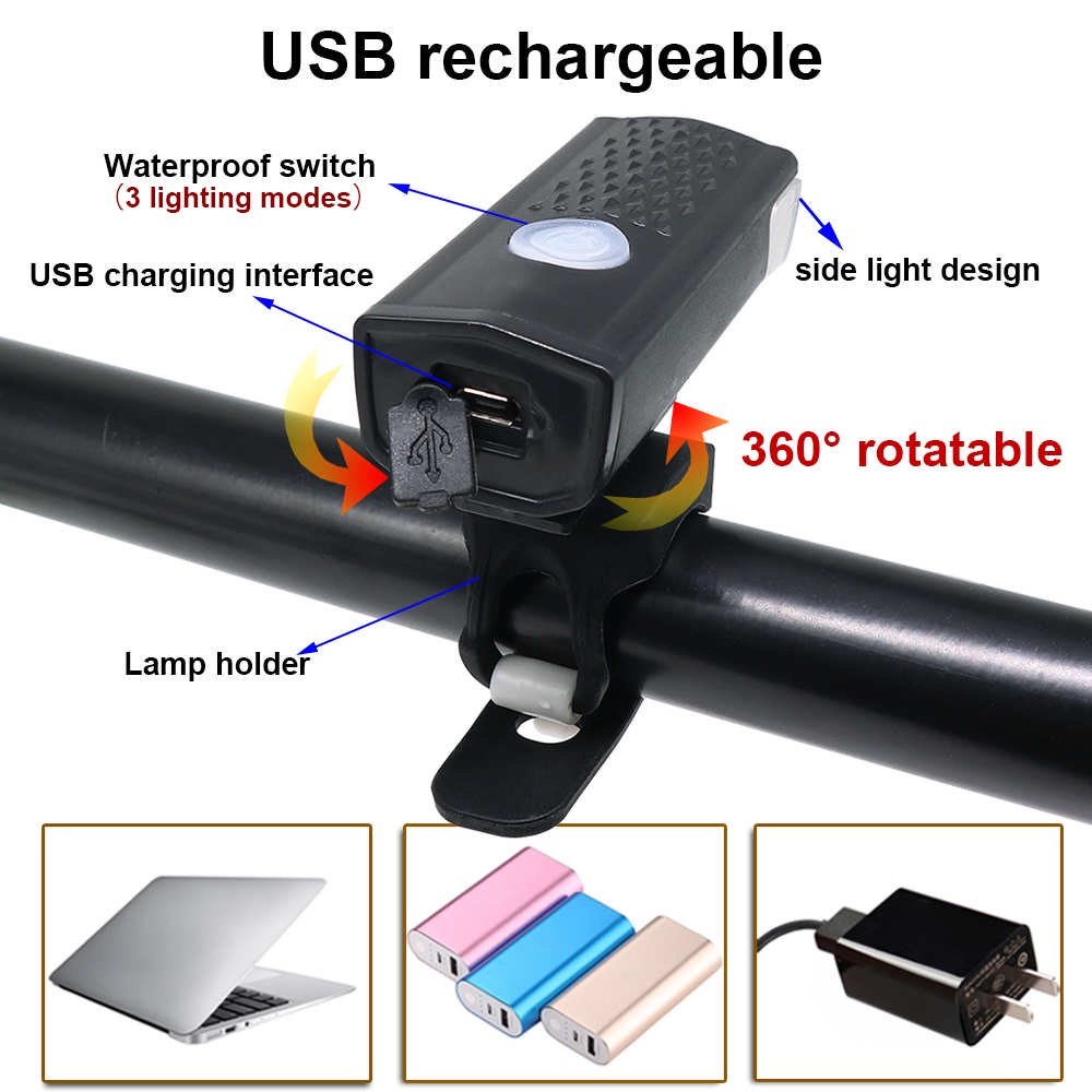 Lampu DEPAN sepeda USB recharegable/Lampu DEPAN Sepeda USB