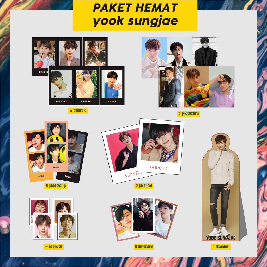 PAHE PAKET HEMAT KOREA ACTOR  ( YOOK SUNGJAE BTOB ) polaroid, bunting flag