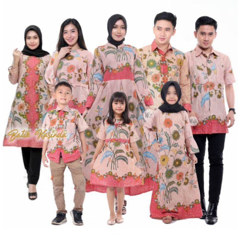 BAJU BATIK COUPLE KELUARGA sania ruflle ori ndoro jowi motif madu hijau baju anak baju batik couple 