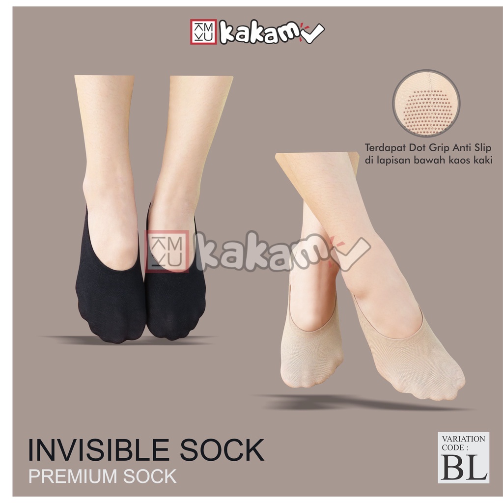 Kakamu Paket Kaos Kaki Pendek Hidden Socks / Invisible Socks Mix 12pcs