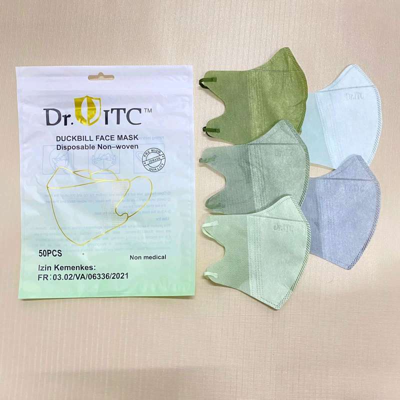 MASKER DUCKBILL WARNA MATCHA 50 PCS / DUCKBILL DR ITC MATCHA / MASKER MURAH 50 PCS / MASKER DUCKBILL GARIS WARNA WARNI / GRADATION SERIES