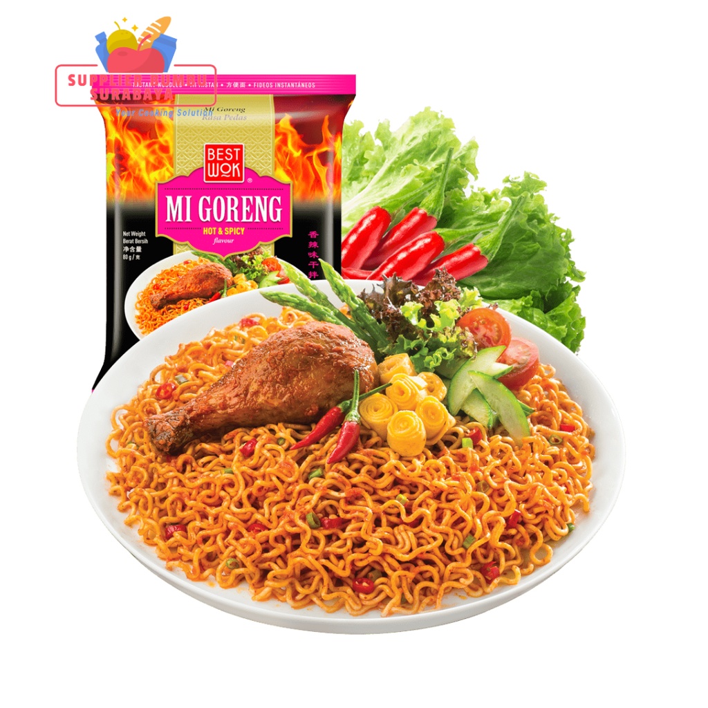 Best Wok Mie Instant Goreng Pedas Hot &amp; Spicy Mi Instan Bestwok 85g