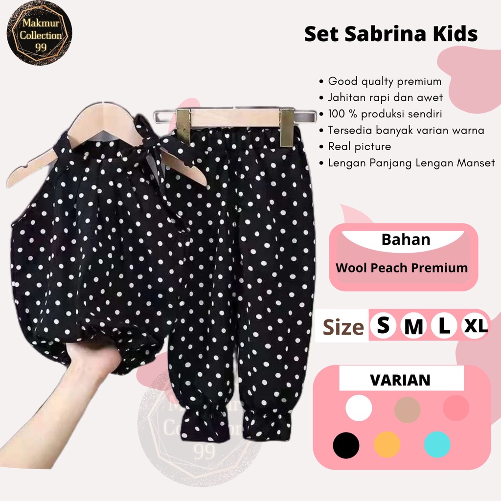 Stelan Anak Perempuan Tali Pundak 1-4 Tahun Kekinian/ Set Sabrina Kids Matt Wool Peach