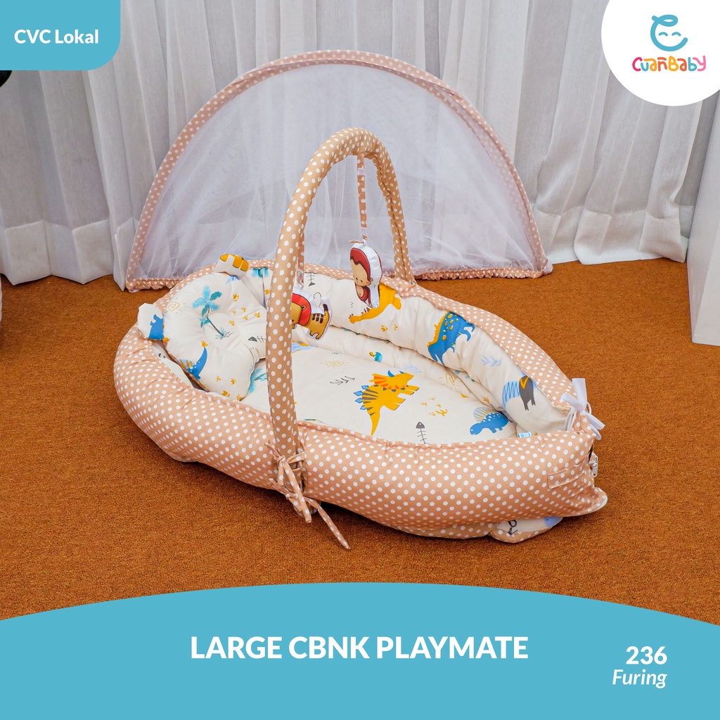 Kasur Bayi Kelambu Large CBNK Playmate Motif Dino Cost Mix Dottie Baby Milk Tea By Cuan Baby LARGE C
