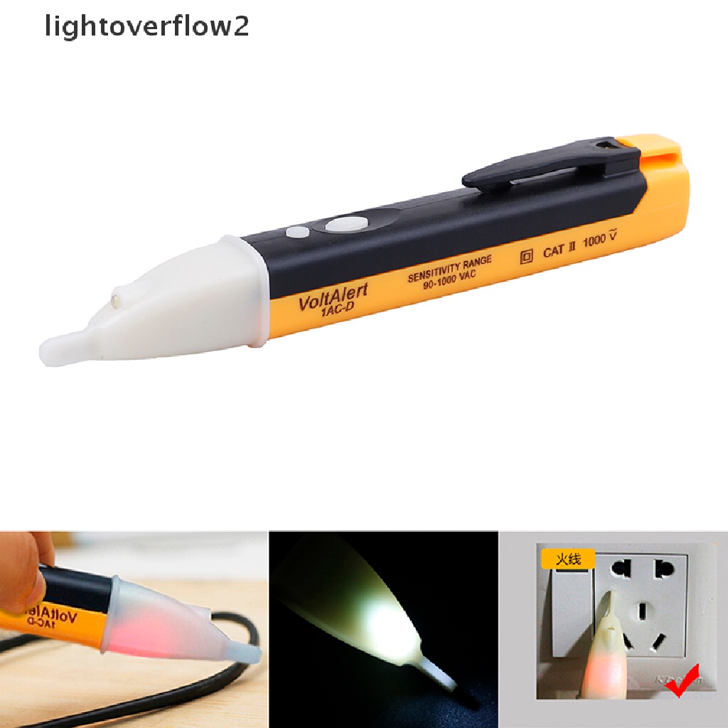 (lightoverflow2) Pensil Uji Deteksi Arus Listrik Non-Kontak 1AC-D Ultra Aman VD02