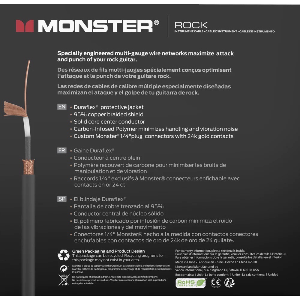 Monster Prolink Rock Instrument Cable ( MONSTER CABLE )