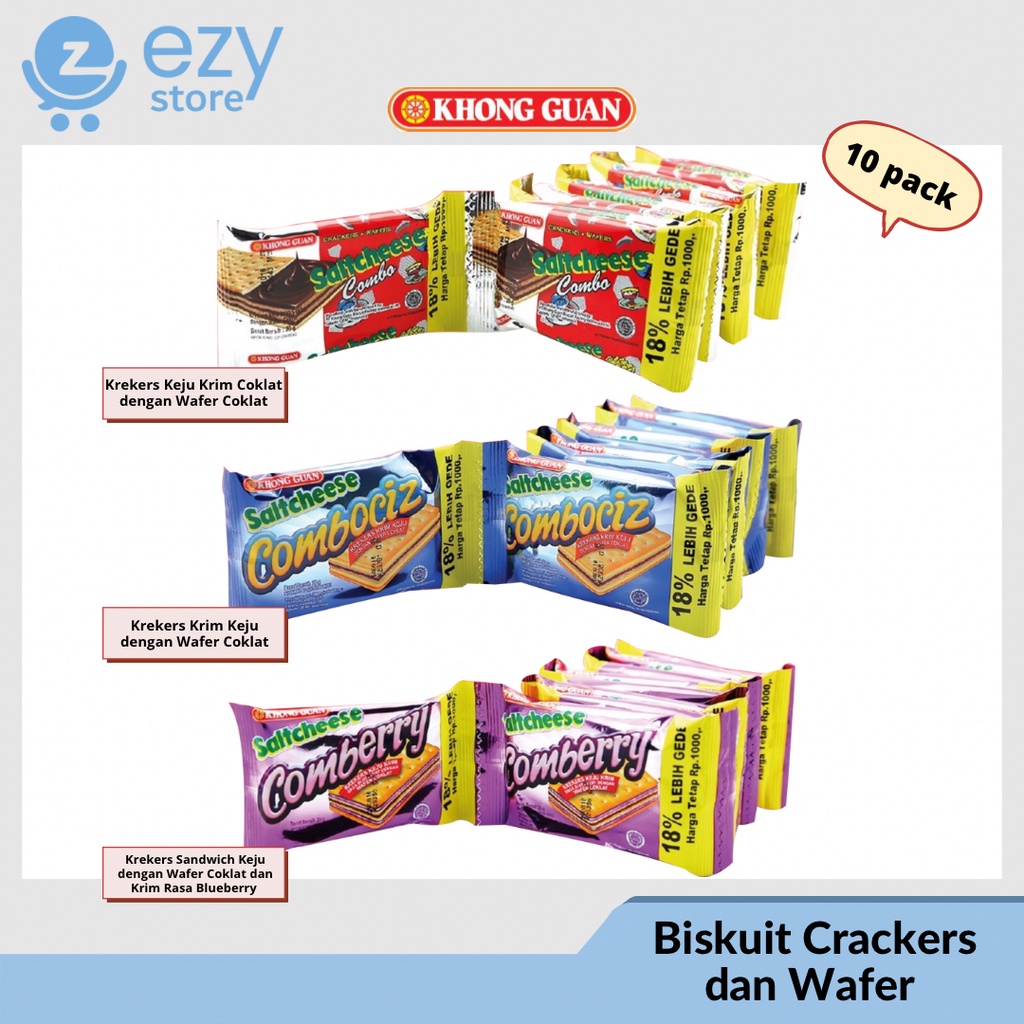 Jual Khong Guan Saltcheese Renceng 20 gram isi 10 / Combo / Combociz