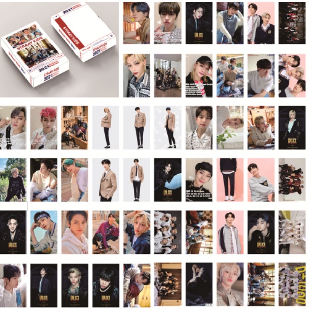 54pcs / set Kartu Lomo Foto Kpop HD Stray Kids ATEEZ GOT7 TWICE NCT 2020 NCT 127