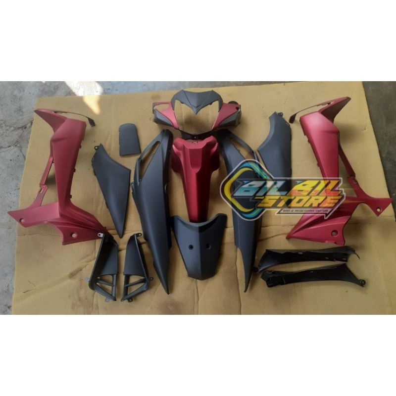 Body Halus Honda Supra X Batman 125 Warna Merah Hitam Doff