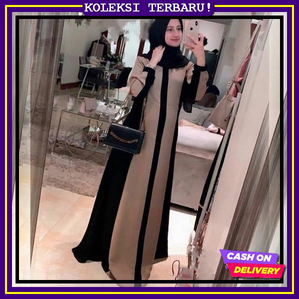 Gamis Katun Premium Ori Dewasa Kombinasi Brukat Gamis Pesta Mewah Elegan Kondangan Wanita Pakaian Wa