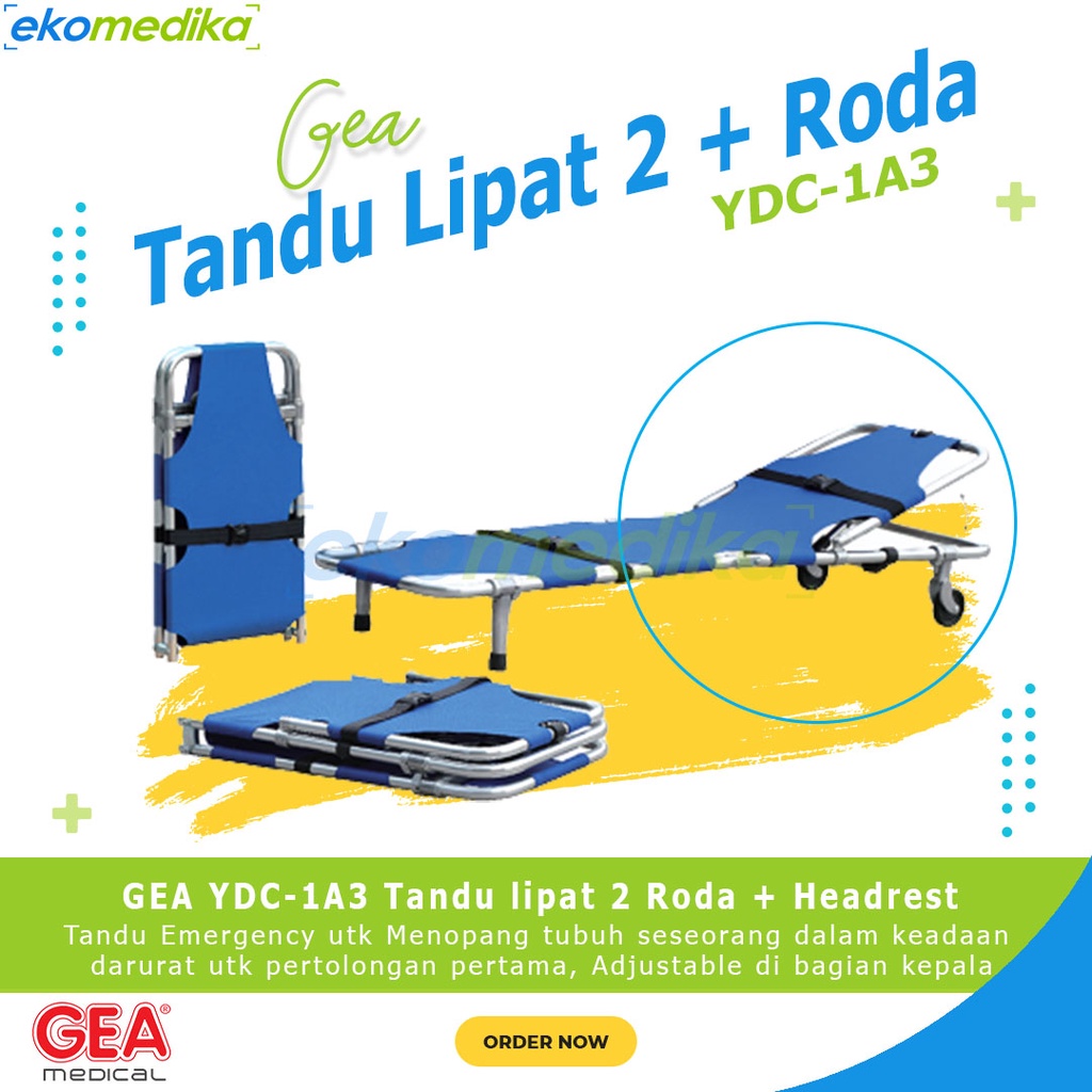 Tandu Lipat 2 Dengan Roda GEA YDC 1A3 / Foldaway Stercher GEA YDC 1A3