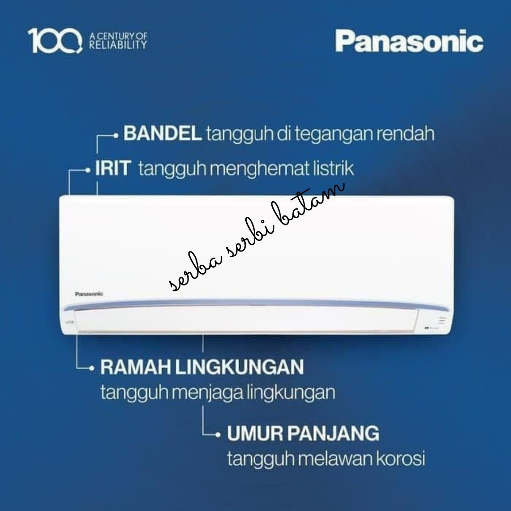 AC PANASONIC 1/2 PK CS/CU-LN5WKJ SI BIRU AC SPLIT STANDARD BATAM