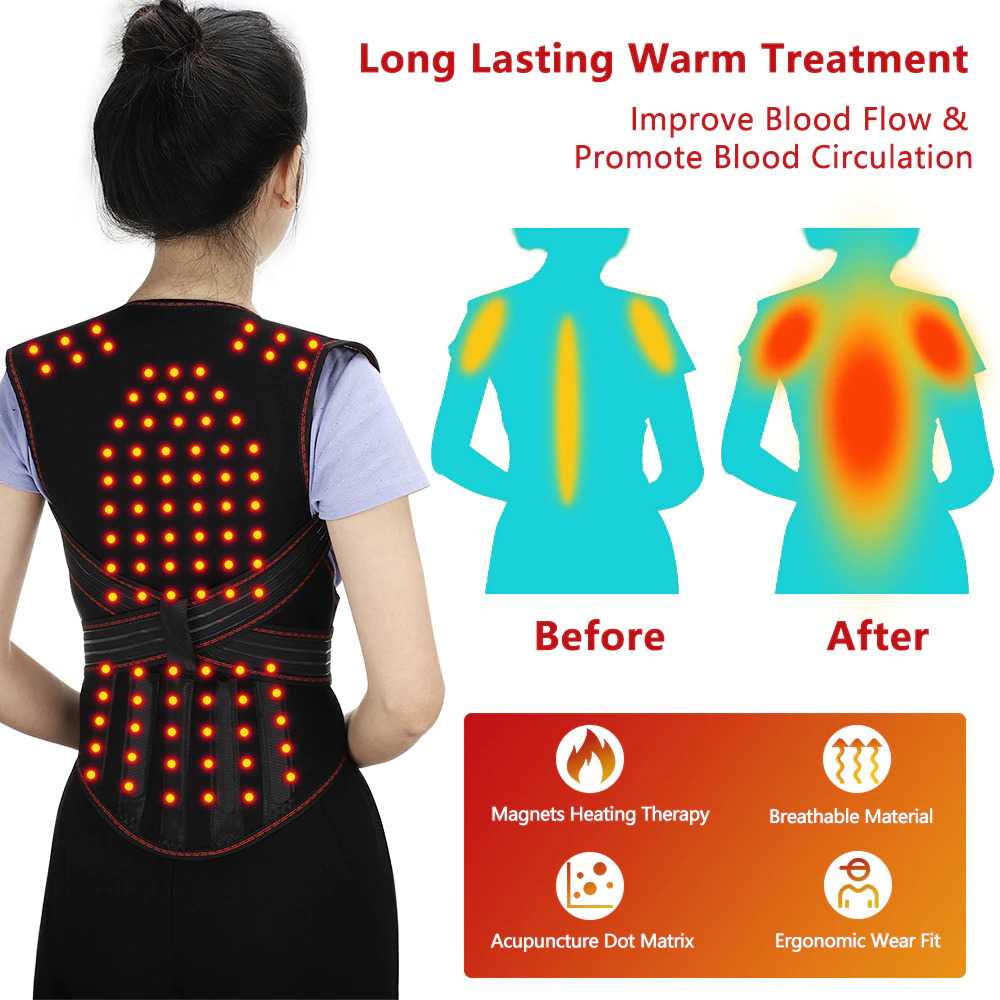 Sabuk Terapi Penyangga Sakit Punggung Magnet Pria &amp; Wanita Anti Bungkuk Posture Back Support Brace Posture