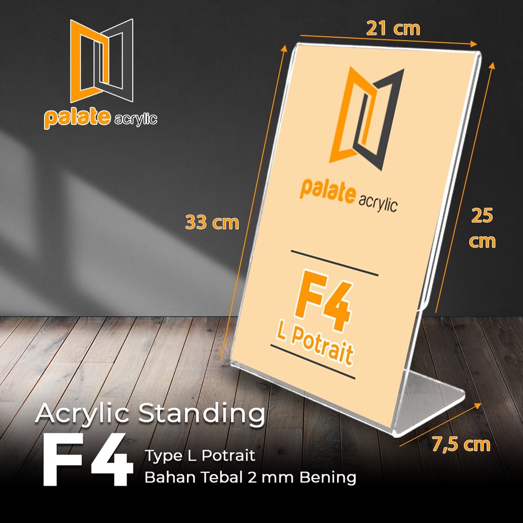 

AKRILIK TENT HOLDER F4 L PORTRAIT - 2MM STANDARD