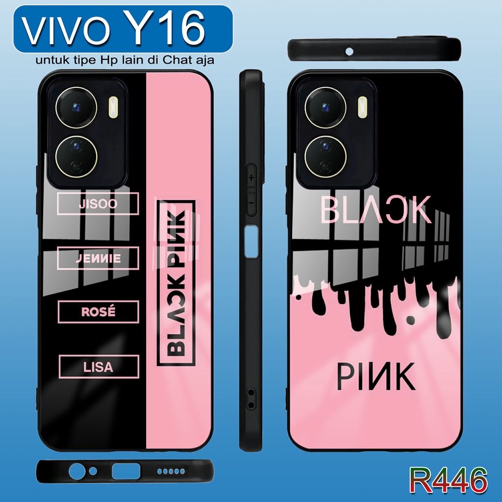 R446 Case Kilau Vivo Y16 Softcase Vivo Y16 Case Kaca Acrylic Vivo Y16 Kesing Hp Vivo Y16 Pelindung H