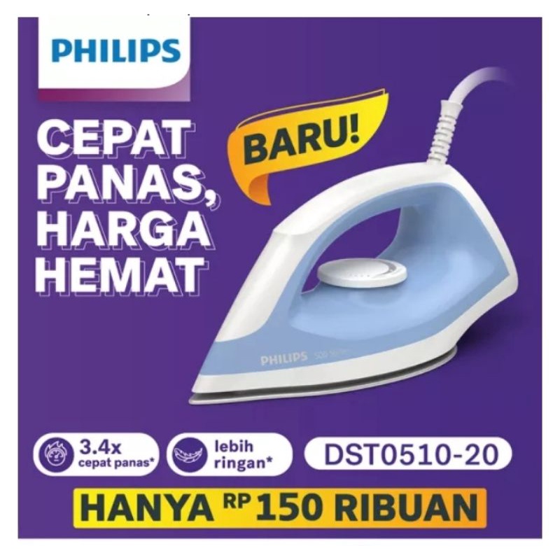 Setrika Philips DST0510 Gosokan Philips DST 0510 Original Garansi Resmi Philips