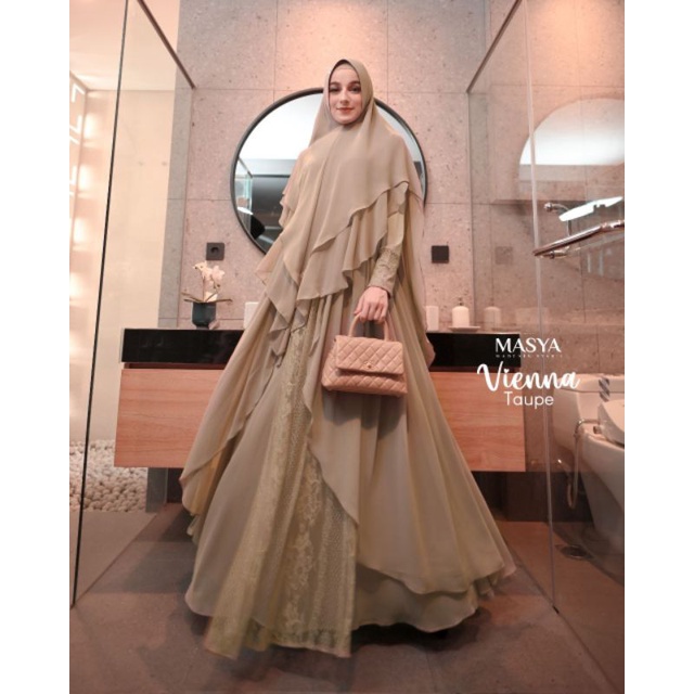 [MADENIA SYARI_MASYA] GAMIS SYARI TERBARU / DRESS SET BROKAT " VIENNA SET " by MASYA