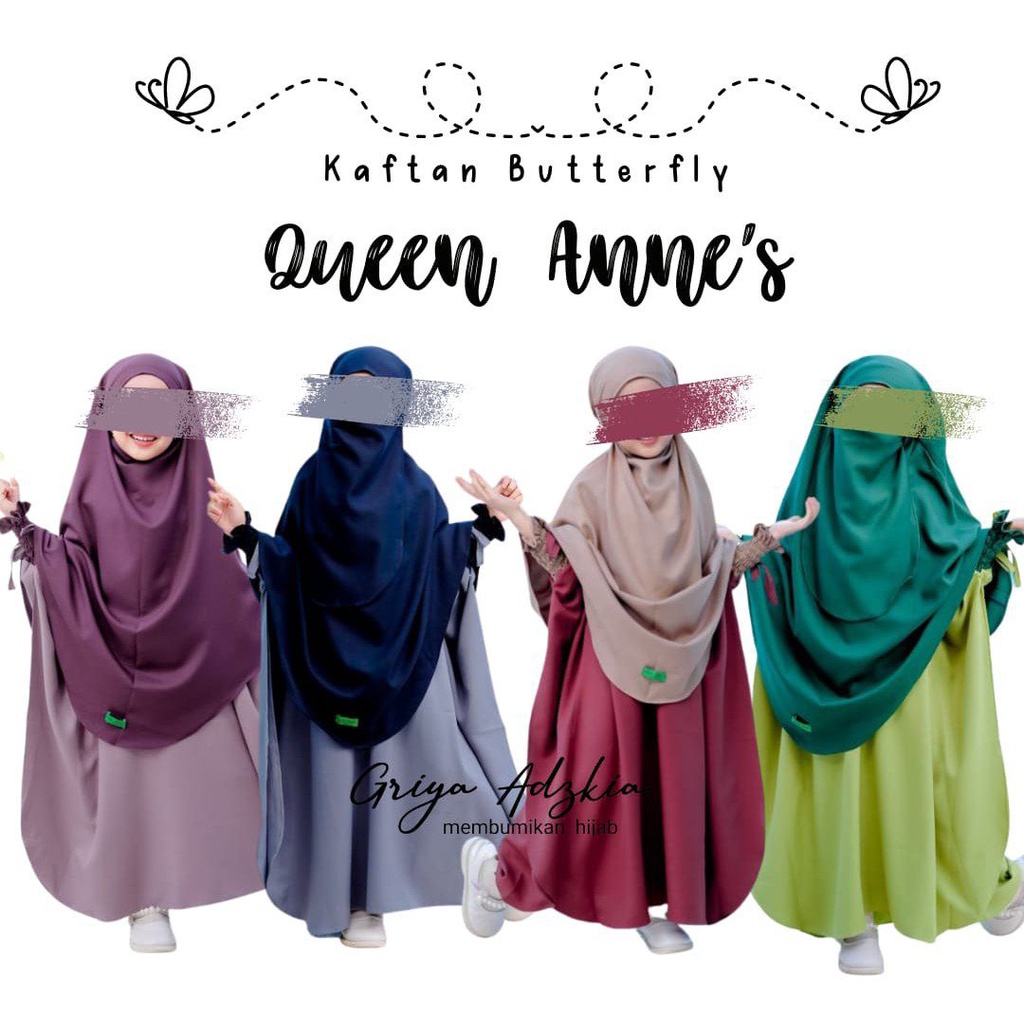 Gamis Anak Syari Terbaru Kaftan Butterfly Queen Anne's by Griya Adzkia