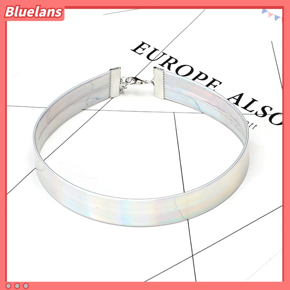Perhiasan Kalung Choker Wanita Warna-Warni Holografik Laser Gaya Punk Untuk Hadiah