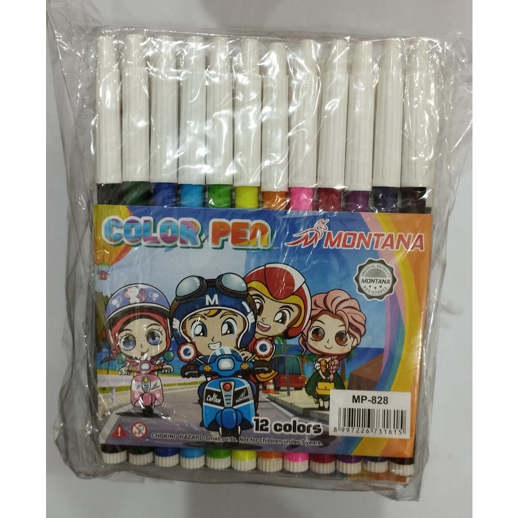 

Spidol 12 Warna Montana Kecil MP-828