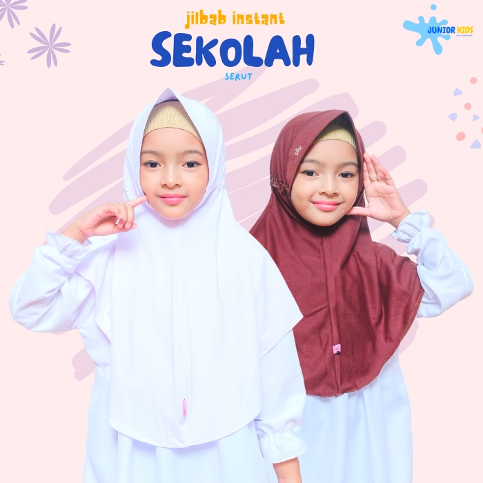 jilbab kerudung sekolah bergo serut hijab sekolah sd putih pramuka