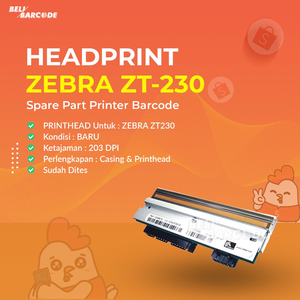 Sparepart Zebra Printer Barcode Headprint ZT230