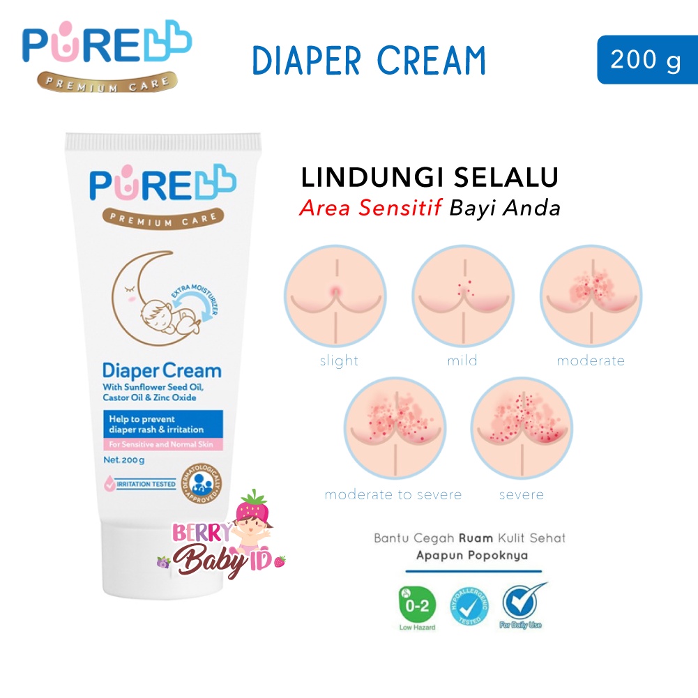 PureBB Baby Diaper Cream Krim Bayi Anti Iritasi Popok &amp; Diaper Pure BB Berry Mart