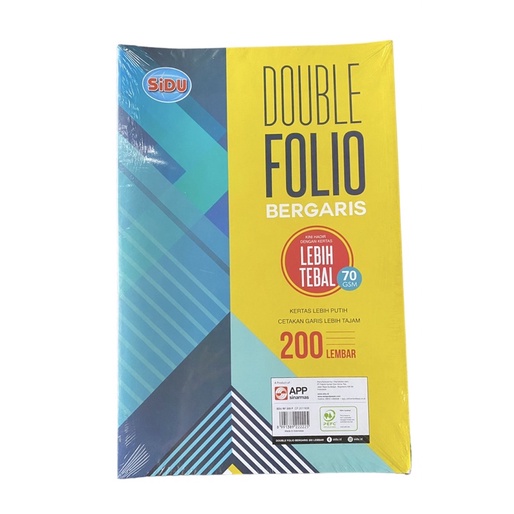 

SIDU Kertas Folio Bergaris Tebal Murah - Isi 200 Lembar