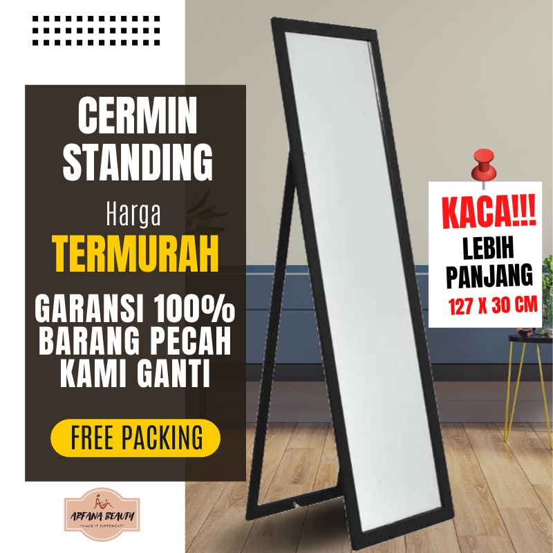 Kaca Cermin Full Body Aesthetic Cermin Standing Mirror Dinding Minimalis Rias UK.127 X 30 CM Terlaris Termurah