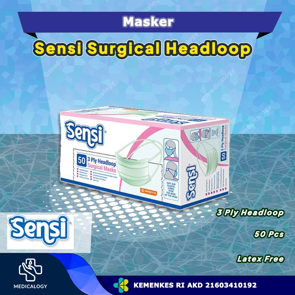 SENSI Masker Headloop Jilbab 50ea/Box